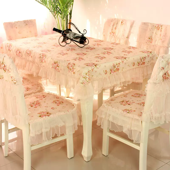Yusenyi coffee table tablecloth rectangular dining table cloth chair mat tablecloth fabric set lace chair cover dining chair cover pink pastoral nectar xunfang 110x160 coffee table cloth