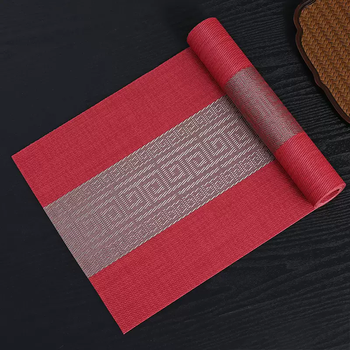 Yusenyi red table flag new cushion chinese coffee table wedding chinese tablecloth tea mat tea waterproof festival table mat tablecloth festive red 30x120cm