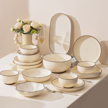 Aomi (aomi) tableware set household ceramic dishes set 2025 new high-looking underglaze color bowl set housewarming gift underglaze color 6-person meal 36-piece set丨casserole configuration * gift box