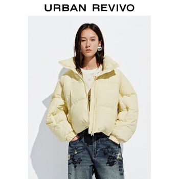Ur2025 new winter women's casual stand collar bow zipper super loose down jacket uyy150057