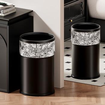 Akbk antique style trash can living room home internet celebrity bedroom kitchen bathroom large light luxury high-end 2026 new style 13l dream forest recommended bedroom/study