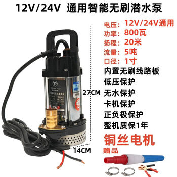 Pick up and transport mao tengyuan brushless high-lift dc submersible pump ton barrel 12v24v water pump 48v60v72v electric motor 1224v800 watt 6 points 5 meters wire
