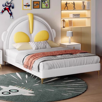 Ultraman children's leather bed modern simple double bed light luxury soft package boy single bed small apartment storage bed quality/children's bed color remarks/delivery to home 1200mm*2000mm frame structure