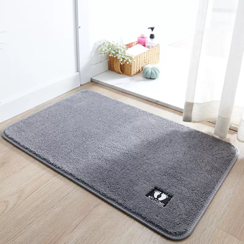 Yusenyi doorway kitchen mat water-absorbent powder room foot mat non-slip entry mat entrance floor bathroom toilet mat ruler gray imitation cashmere foot mat 50x80 cm (pack of 2 for more discount)