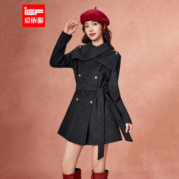 Ief/aiyifu 2025 autumn and winter new woolen coat women's late winter unique super nice warm woolen coat