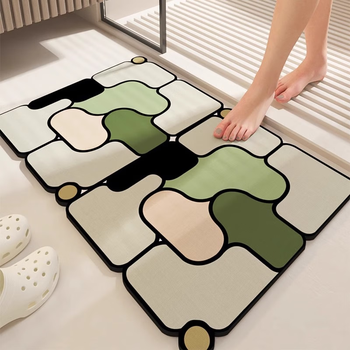 Sailoto italian floor mat powder room water-absorbent non-slip soft diatom mud foot mat toilet door thickening speed ruozhu-3 60cmx90cm