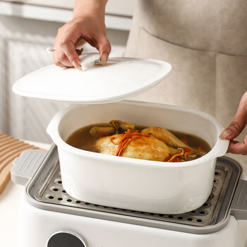 He jiagong ceramic large stew pot steaming stew pot custom large capacity stew pot water-proof stew pot with lid soup cup microwave oven bowl ceramic large stew pot