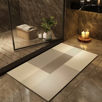 Yusenyi french bathroom floor mat, bathroom diatom mud absorbent mat, toilet carpet, door non-slip bathroom quick-drying soft mat 23161 yunxi 80120 pieces 80120cm (third generation upgrade technology innovation) luxury model