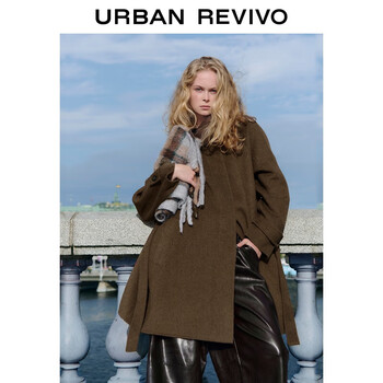 Ur2025 winter new women's amber streamer style gaozhi belt coat jacket uwh150084