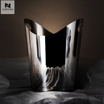 Niofoa jur european style stainless steel ice bucket home red wine ice bucket bar ktv ice bucket soft decoration design jewelry double silver ingot