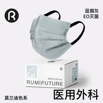 Runmi bio's new disposable medical surgical mask sterilization grade high-value independent packaging blue ash/50 pieces