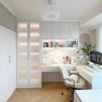 Jiyunmao whole house custom cabinet partition tatami bed wardrobe integrated desk bookcase bedroom partition storage cabinet children's room study tatami customization