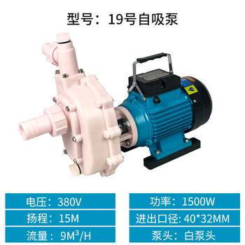 Minpai fs/fsz plastic chemical pump acid and alkali corrosion resistant centrifugal pump for seawater self-priming circulation anti-corrosion industry no. 19 self-priming pump/white pump head 1.5kw/220v bottom valve