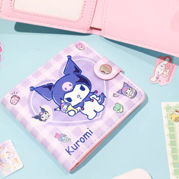 Fat donglai's same wallet for women, student panda, light and small, children's new year's change, short card holder, integrated card, big love kuromi