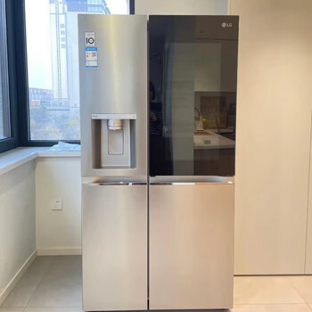 Lg s651mb78b/88d/s653mep87d double door fully automatic large capacity refrigerator with ice maker s651mb78b brilliant silver knock-knock perspective