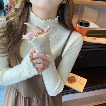 Urban beauty's fungus bottoming shirt for women with western style 2025 new autumn and winter half turtleneck sweater high-end knitted sweater top