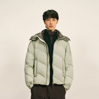 Sketch men's casual short hooded jacket 9p0c1378000102 british khaki m