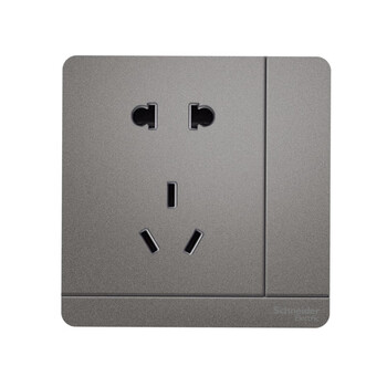 Schneider yishang series nebula gray with switch (single control) with protective door two/three-pole socket e8315_10us_cg_c1 five-hole with switch yishang nebula gray