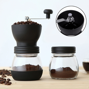 Roying mini hand grinder coffee bean grinder ceramic grinding core adjustable thickness thick body model