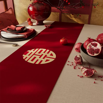 Yusenyi wedding table flag wedding room decoration dining table tv cabinet red coffee table sideboard long red order zq xishangjiasi1 red silk head tassel 30x120cm applicable table length 7080cm