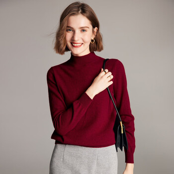 Paluopo basic multicolor women's turtleneck pure cashmere sweater women's bottoming knitted sweater red l 105