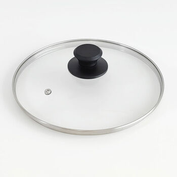 Lzvzv non-stick frying pan lid 304 stainless steel heat-resistant glass visible lid unprinted matching lid for 24cm frying pan. the lid is about 25cm in diameter and suitable for frying pans with an inner diameter of 24cm.