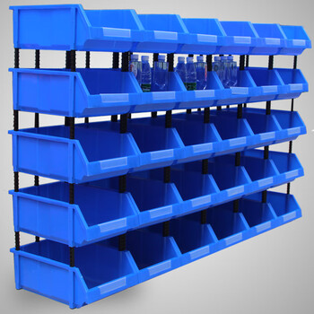 Kaooseen plastic combined parts box material box component box screw box classification storage box oblique plastic box shelf t3 blue 270*165*140 a set of 24 pcs