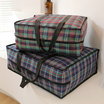 Vinoa oxford cloth moving bag quilt packing bag clothes luggage bag large capacity storage bag travel bag handbag waterproof color random delivery oxford checkered bag 55*40*23 medium size