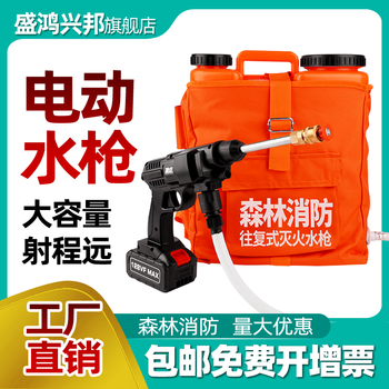 Backpack electric fire-fighting water gun, individual fire-fighting water gun, water bag, reciprocating high-pressure water mist forest equipment, portable electric water gun, orange