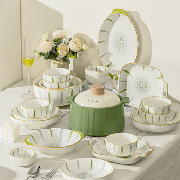 Aomi (aomi) bowl household set, bowl set, dish set, household 2025 new high-looking tableware set for housewarming, underglaze color, food for 4 people - soup bowl configuration, microwaveable, dishwasher-friendly, 20-piece set