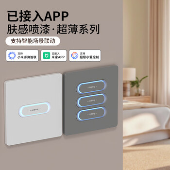 International electricians have accessed the app smart switch control panel whole house smart voice control dual control lights universal version mijia smart switch-white____once-_zero fire version