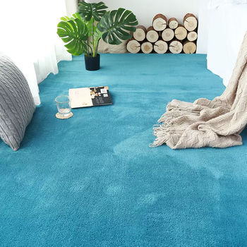 Yusenyi thickened carpet bedroom bedside girl living room yoga balcony bay window simple room floor mat foyer full blue 60x160 cm
