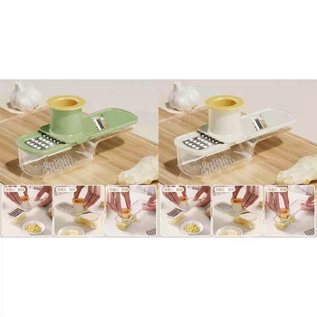 Yusenyi three-in-one ginger and garlic grinder new home kitchen ginger and garlic grinder multi-function with hand guard grating slicer off-white 1 cut into strips, slice and mash three-in-one - warm green 1 cut into strips, slice and mash