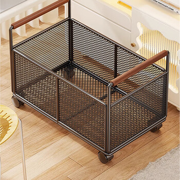 Fan lilin schoolbag storage rack under the table multifunctional book storage basket dormitory with pulley bag rack multifunctional trolley black large size - with wheels