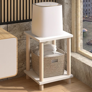 Wooden grid washing machine storage rack multi-layer storage rack washing machine base bracket bathroom bathroom small balcony storage rack second floor 30*30*53cm high