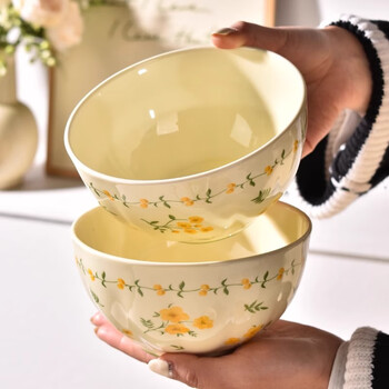 Persson cream style ceramic bowl home high-looking light luxury underglaze color soup bowl 6-inch noodle bowl 4 pack