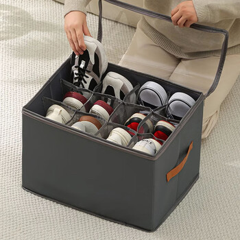 Jin riman shoe box shoe storage box artifact organizing box slippers storage box large capacity clothing separation storage box gray storage box shoe box