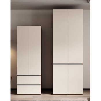 Dizhi wardrobe flat door simple modern economical solid wood storage cabinet (customized) double door