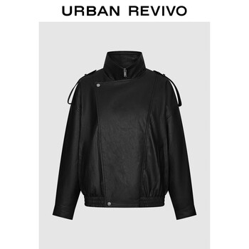 Ur2025 new autumn women's trendy functional diagonal zipper stand collar ultra-loose jacket uwm150061