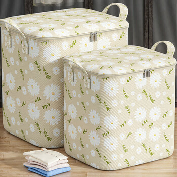 Mppmck quilt storage bag large capacity moving packing bag for clothes and quilt organization artifact thickened clothing luggage bag 3 pieces medium size 1 air-conditioned quilt/3-4 down jackets little daisy