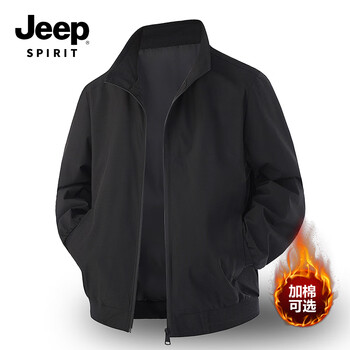 Jeep spirit jacket men's casual fall casual sports stand collar jacket light business men's 2501 black xl