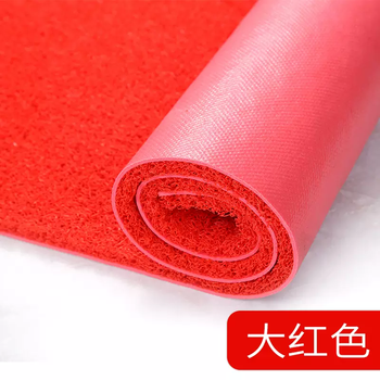 Yusenyi gate entrance silk circle floor mat welcome red carpet entry foyer thickened anti-slip waterproof door mat pv thickened red 0.9 meters wide x 2.3 meters long