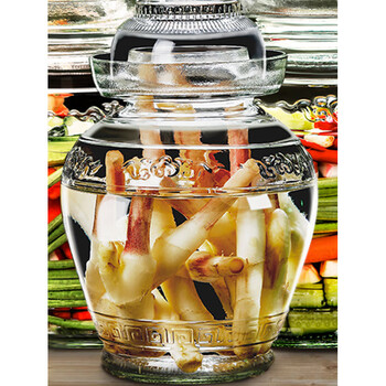 Jczst4kzi german glass pickle jar household large-capacity sealed food-grade high-value chili jar pickle jar 3 catties damaged replacement