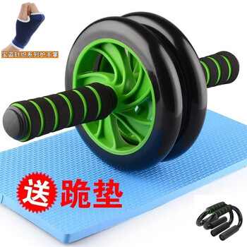 He jiagongjian abdominal wheel abdominal muscle wheel men's abdominal slimming sports fitness equipment women's home belly reducing silent wheel 16-inch two-wheel abdominal wheel + kneeling pad + hand guard + bracket