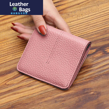 Ye yu first-layer cowhide small wallet for women 2025 new short style folding genuine leather multi-card slot money card bag fashionable simple wallet pink