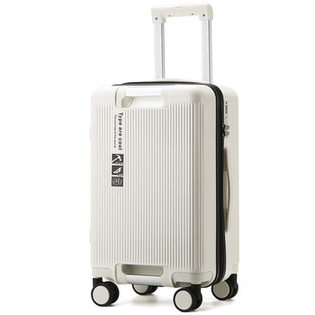 Samsonite 2024 new 37-open explosion-proof zipper suitcase 20-inch boarding case silent wheel alloy trolley pure pc trolley case milkshake white 20 inches (can be boarded)