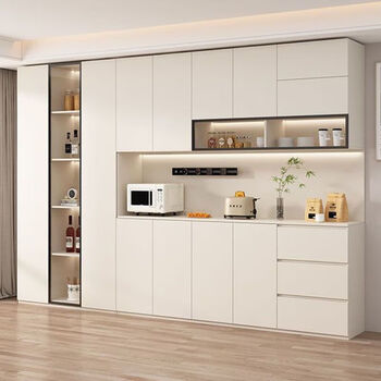 Solid wood sideboard, simple and modern, wall-mounted integrated high cabinet, living room wine cabinet, multi-functional storage and storage cabinet customization, delivery to home, installation package, solid wood, customization supported, type a 80*40*240cm