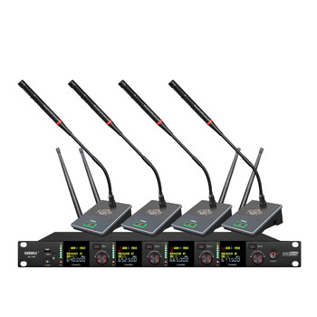 Shdli sennheiser mk-508 one-to-four wireless charging conference microphone square tube gooseneck desktop microphone gooseneck