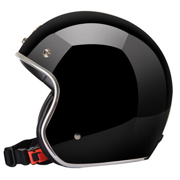 Amz motorcycle helmet 3/4 retro new national standard 3c cruiser motorcycle four seasons men's and women's electric vehicle three-quarter helmet glossy pearl black l(57-58cm)