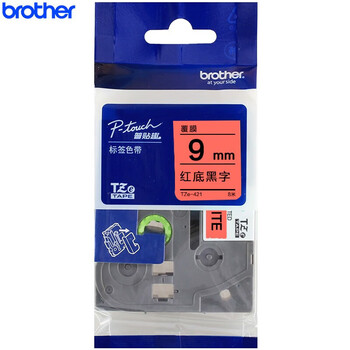 Brother label printing consumables tze-421 red background/black text industrial label printer ribbon original consumables 9mm